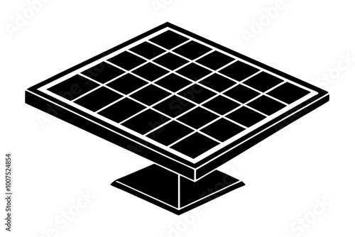 A solar panel icon silhouette vector illustration