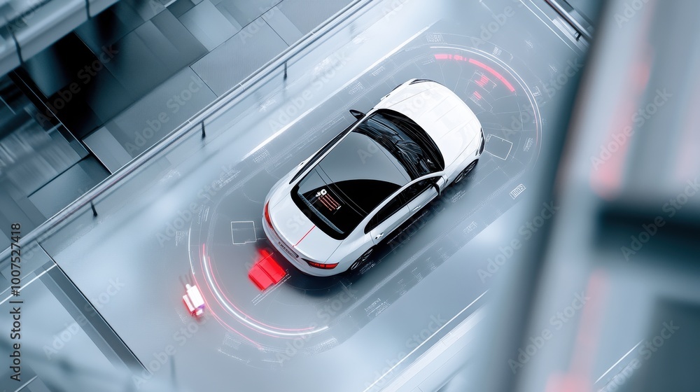 Fototapeta premium Modern Car with Advanced Technology in Motion