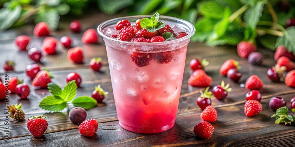 Refreshing Raspberry Iced Tea with Mint, Drink, Summer Refreshing Raspberry Iced Tea with Mint, Drink, Summer