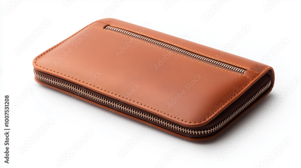 stylish brown leather wallet with sleek design and zipper closure, perfect for organizing cards and cash. stylish brown leather wallet with sleek design and zipper closure, perfect for organizing cards and cash.