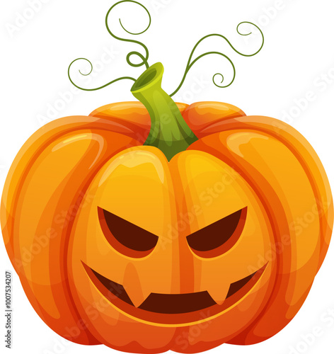 Halloween pumpkin evil smile. Funny horror decoration