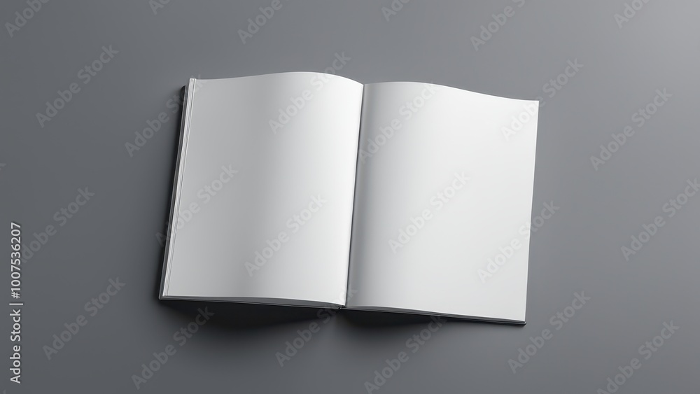 An open blank book on a minimalist surface, inviting creativity and ideas. An open blank book on a minimalist surface, inviting creativity and ideas.