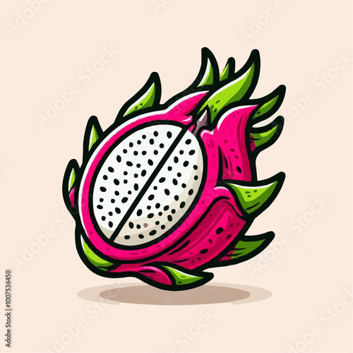 illustration of a dragon fruit