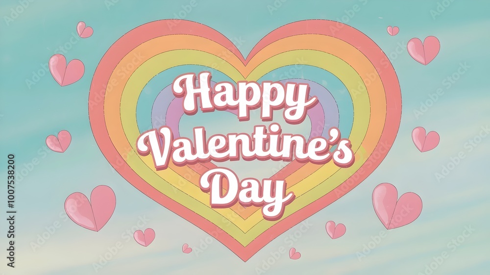 Pastel rainbow heart with Pastel rainbow heart with