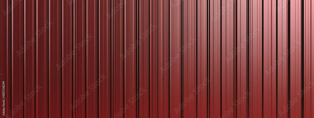 Red corrugated sheet metal. Roof texture background. Steel wall pattern. Container made of iron panels. Ribbed fence for the house used in construction. Red corrugated sheet metal. Roof texture background. Steel wall pattern. Container made of iron panels. Ribbed fence for the house used in construction.