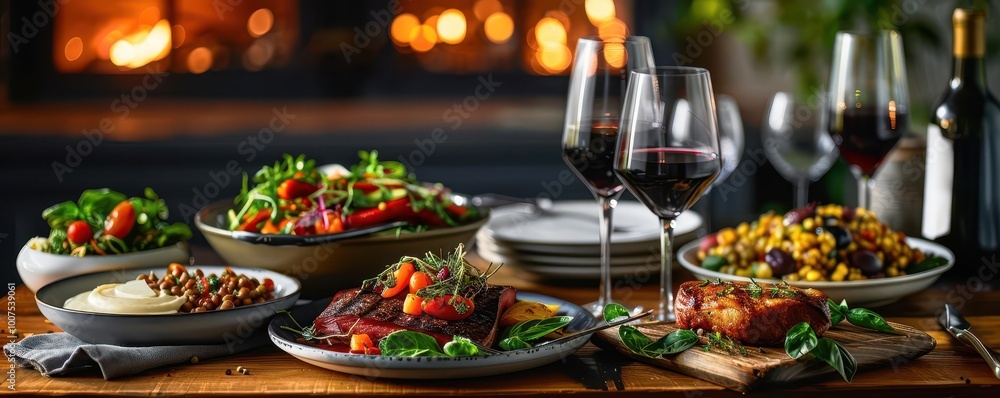 Farmtotable meal in a rustic setting, fresh and inviting, Culinary, Warm tones, Photograph, Gourmet delight Farmtotable meal in a rustic setting, fresh and inviting, Culinary, Warm tones, Photograph, Gourmet delight