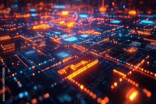 a digital landscape showcasing softwaredefined networking with vibrant data flow visuals interconnected nodes and abstract representations of it infrastructure photo