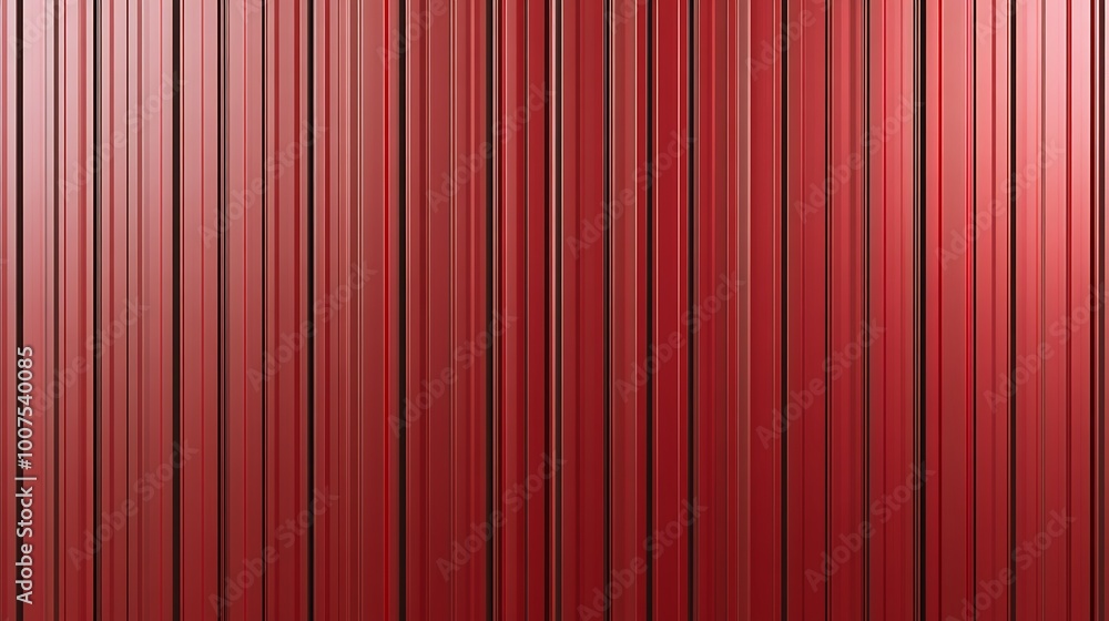 Red corrugated sheet metal. Roof texture background. Steel wall pattern. Container made of iron panels. Ribbed fence for the house used in construction. Red corrugated sheet metal. Roof texture background. Steel wall pattern. Container made of iron panels. Ribbed fence for the house used in construction.