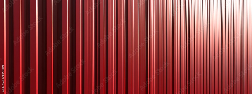 Red corrugated sheet metal. Roof texture background. Steel wall pattern. Container made of iron panels. Ribbed fence for the house used in construction. Red corrugated sheet metal. Roof texture background. Steel wall pattern. Container made of iron panels. Ribbed fence for the house used in construction.