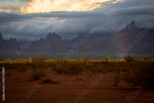 rainbow in arizona desert