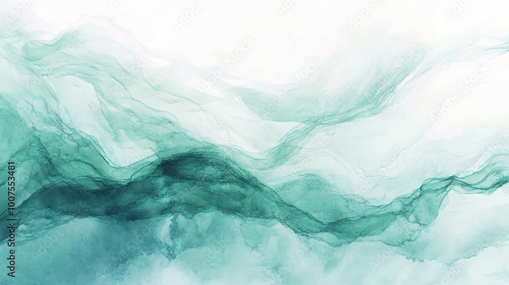 Elegant Abstract Teal Flowing Waves Design Elegant Abstract Teal Flowing Waves Design