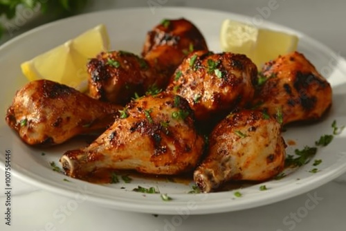 Juicy Grilled Chicken Drumsticks with Fresh Lemon