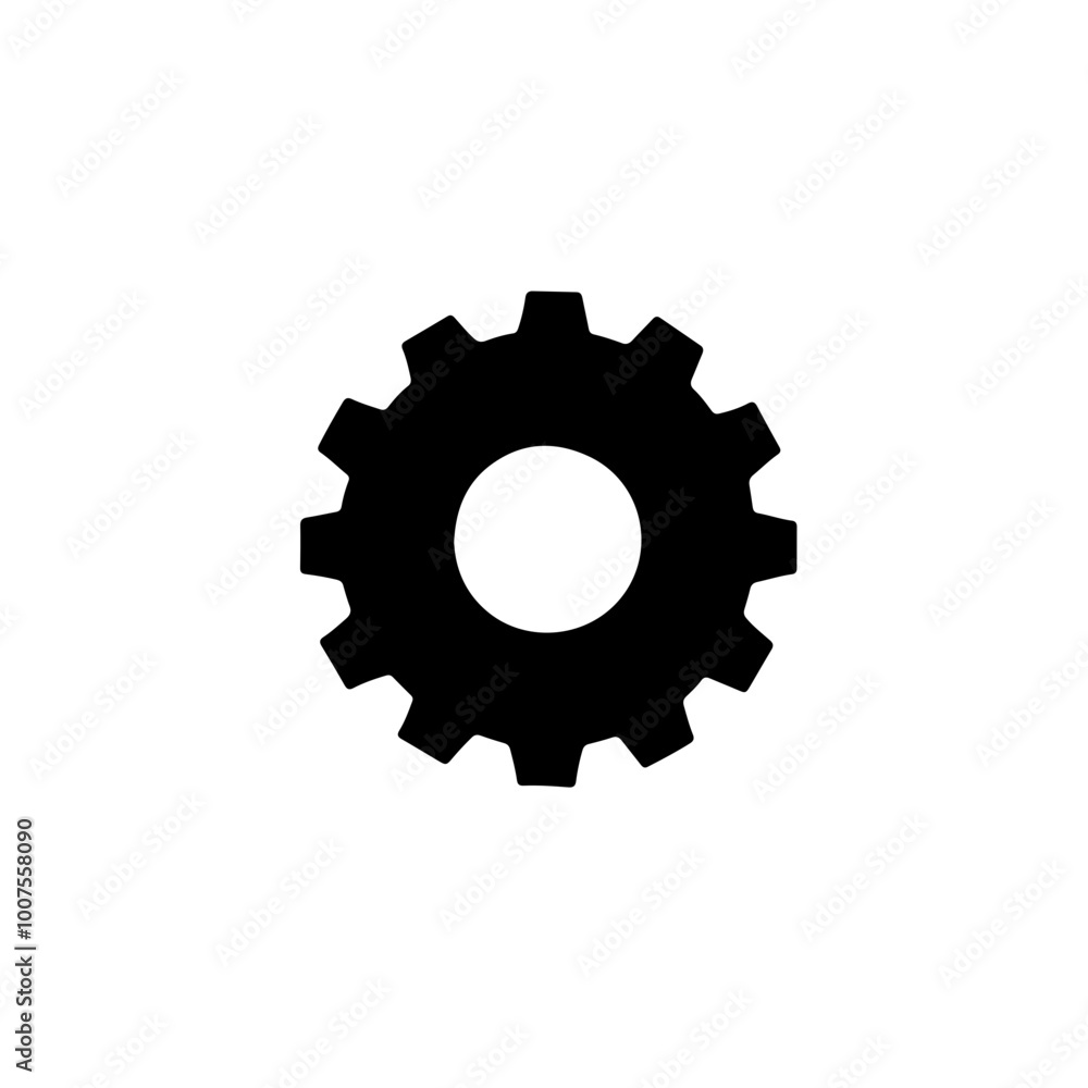 A simple black and white gear icon, representing settings, technology, and engineering. Perfect for digital use in tech and software-related projects. A simple black and white gear icon, representing settings, technology, and engineering. Perfect for digital use in tech and software-related projects.
