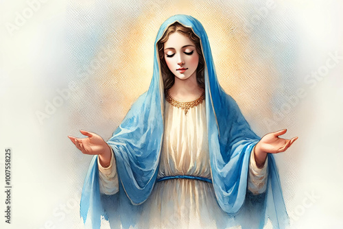 Ilustração Nossa Senhora das Graças - Medalha Milagrosa