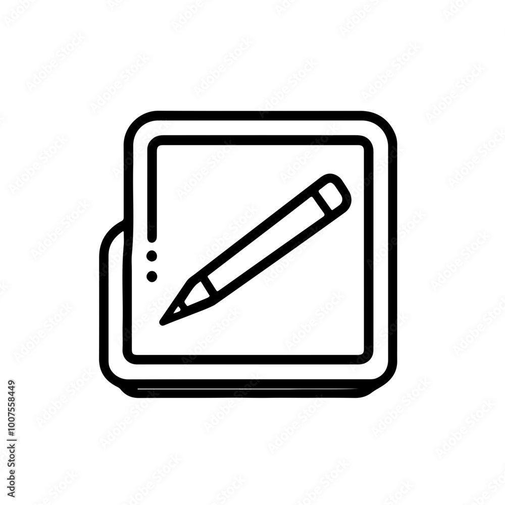 Minimalistic vector icon of a drawing tablet, ideal for digital artists and creative industries. Minimalistic vector icon of a drawing tablet, ideal for digital artists and creative industries.