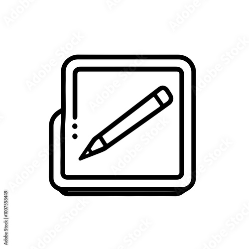 Minimalistic vector icon of a drawing tablet, ideal for digital artists and creative industries.