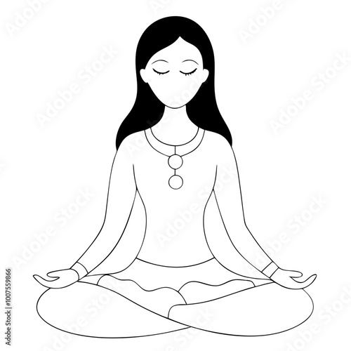 Meditation Pose Outline – Yoga Art and Design