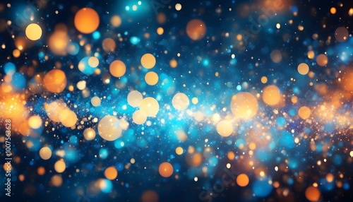 Dynamic Blue and Orange Bokeh Fusion for a Captivating Backdrop