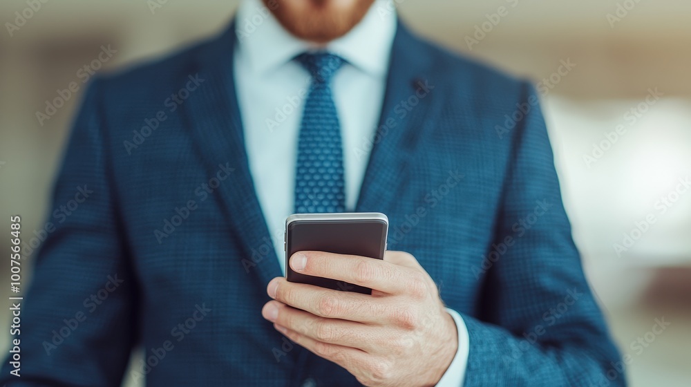 Businessman Using Smartphone   Professional Communication  Corporate  Technology  Mobile D