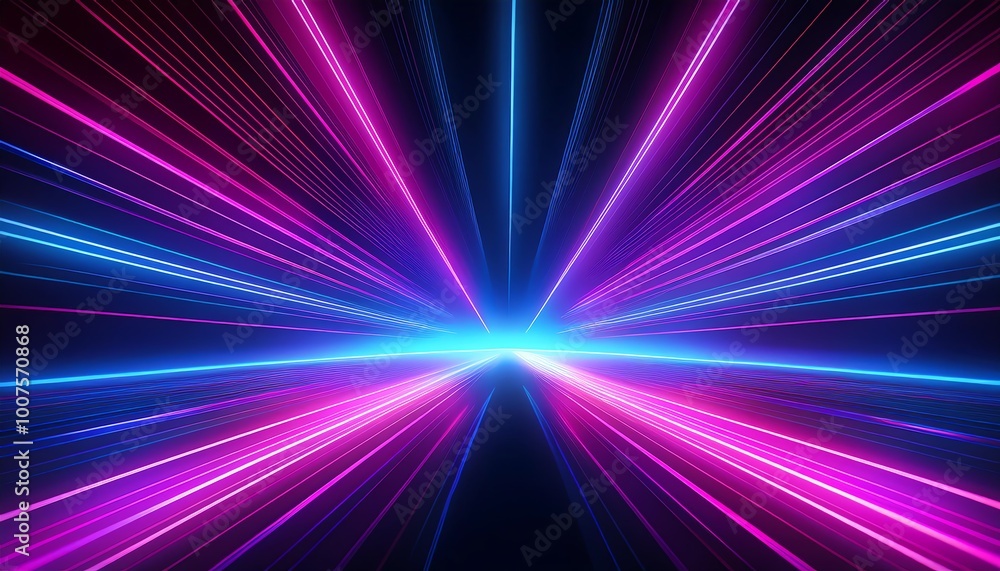 A vibrant, futuristic burst of colored light rays converging towards a luminous center against a dark background. A vibrant, futuristic burst of colored light rays converging towards a luminous center against a dark background.