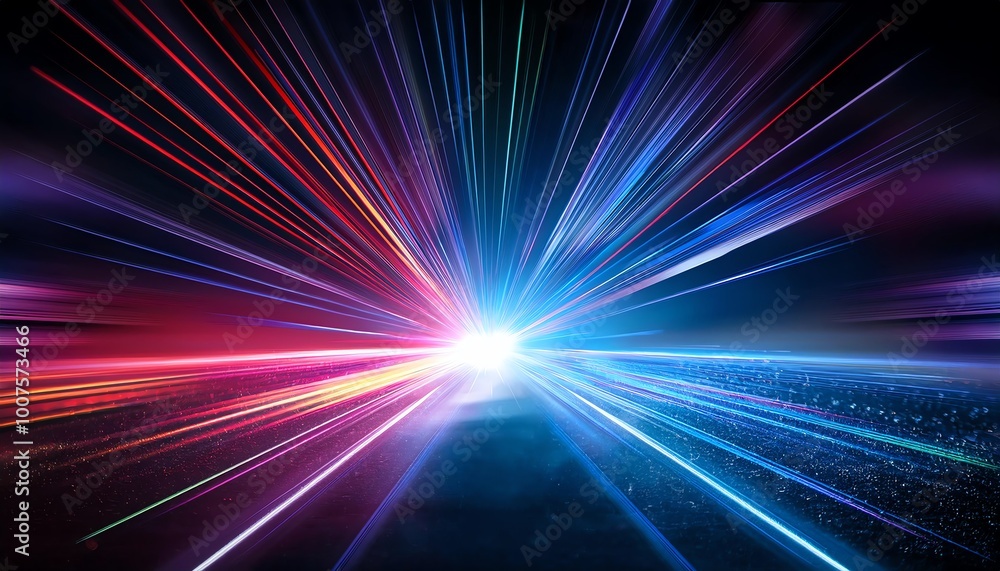 A vibrant, abstract display of light streaks radiating from a central point, creating a sense of motion and energy. A vibrant, abstract display of light streaks radiating from a central point, creating a sense of motion and energy.