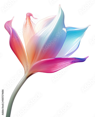 PNG Tulip iridescent flower petal plant.