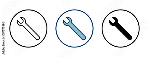 wrench icon vector isolated on white background. Wrench vector icon. Spanner symbol