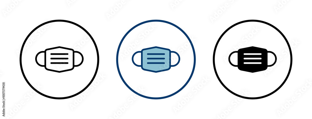 Mask icon vector isolated on white background. Man face with mask icon. Safety breathing masks. Industrial safety N95 mask. Medical mask vector icon. Mask icon vector isolated on white background. Man face with mask icon. Safety breathing masks. Industrial safety N95 mask. Medical mask vector icon.