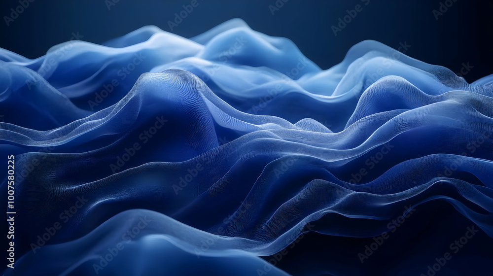 Abstract Blue Waves 3D Background Abstract Blue Waves 3D Background
