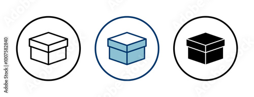 Box icon vector isolated on white background. Cardboard box, packaging open. Box vector icon