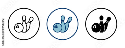 Bowling game Pin Icon vector isolated on white background. Bowling icon, ball and pin