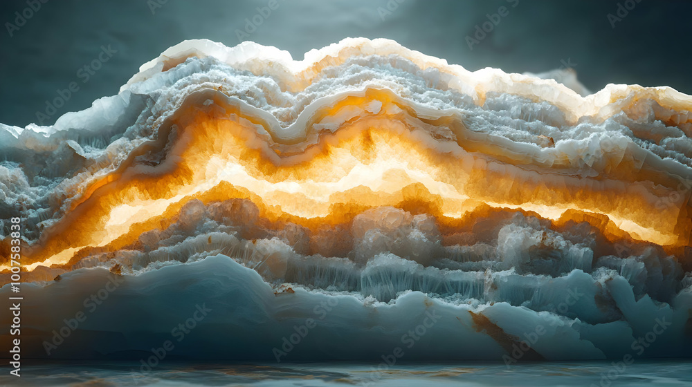 Abstract Background with White and Orange Onyx Rock Abstract Background with White and Orange Onyx Rock