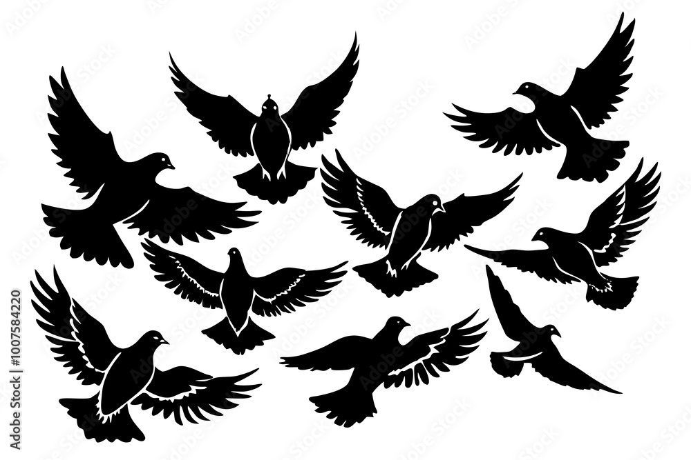 Obraz premium Flying bird vector art illustration