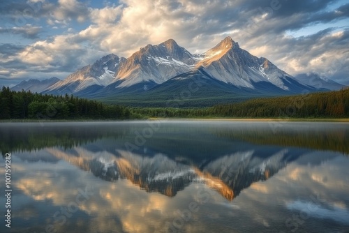 Stunning mountain reflection in calm waters captures serene beauty in nature photography shot