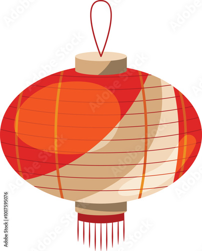 Chinese lantern cartoon icon. Festival light symbol