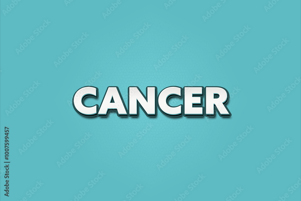 Cancer. A Illustration with white text isolated on light green background. Cancer. A Illustration with white text isolated on light green background.