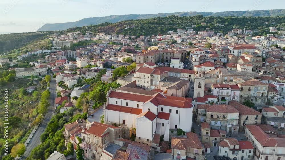 Nicotera from a drone, Vibo Valentia, Calabria, Italy, Europe Nicotera from a drone, Vibo Valentia, Calabria, Italy, Europe