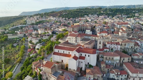 Nicotera from a drone, Vibo Valentia, Calabria, Italy, Europe