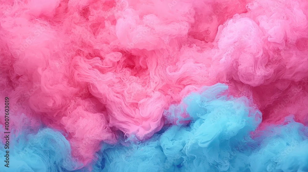 Fototapeta premium Abstract Pink and Blue Swirling Smoke Background Texture