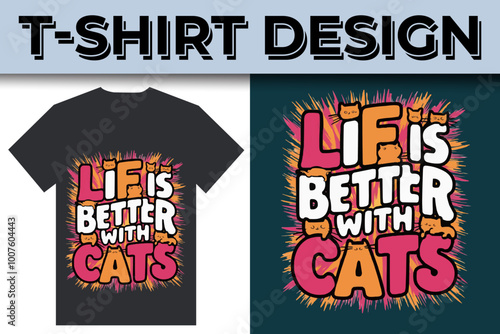 cat lover best quotes typography  illustration t-shirt design