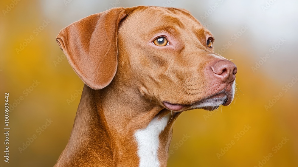 Portrait of a Brown and White Dog with a Curious Expression in Nature Portrait of a Brown and White Dog with a Curious Expression in Nature