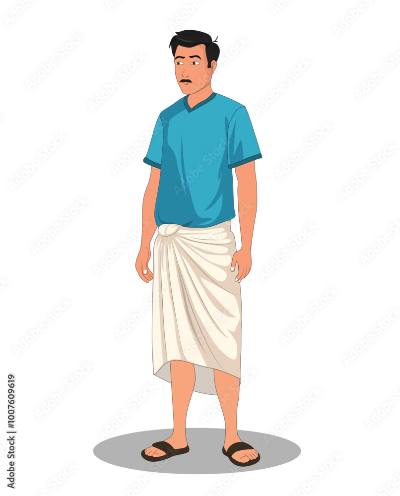 Village Man Character Design in a Simple Standing Pose Village Man Character Design in a Simple Standing Pose