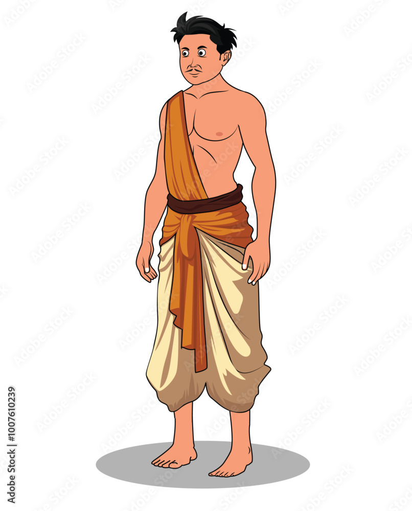 Standing Pose Cartoon Design of a Village Man Standing Pose Cartoon Design of a Village Man