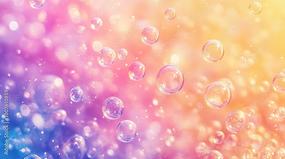 Colorful Bubbles on Soft Gradient Background Colorful Bubbles on Soft Gradient Background