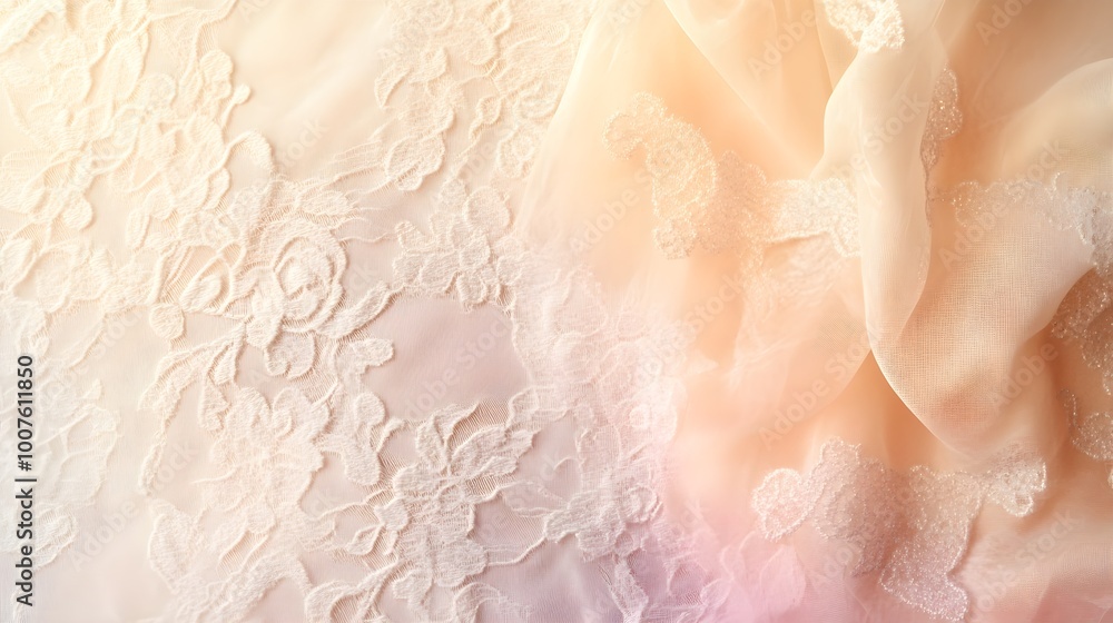 A soft pastel-colored background featuring delicate lace and satin textures, ideal for wedding invitations or announcements A soft pastel-colored background featuring delicate lace and satin textures, ideal for wedding invitations or announcements