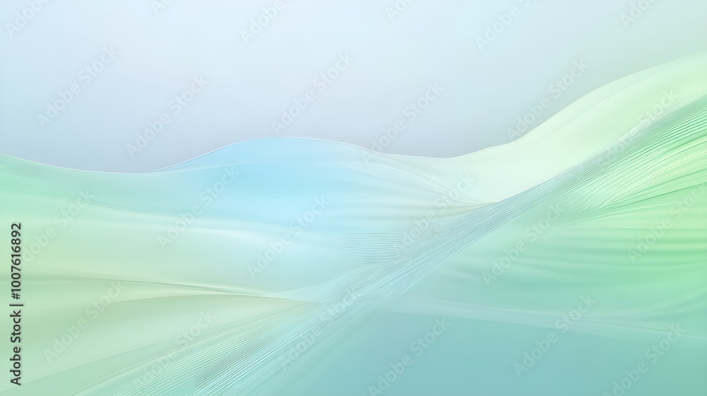 A serene 3D background featuring soft gradients of blue and green, creating a calming atmosphere with ample copy space A serene 3D background featuring soft gradients of blue and green, creating a calming atmosphere with ample copy space