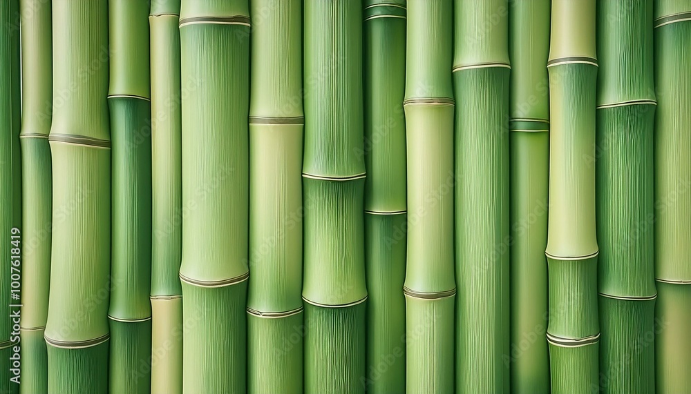 Fototapeta premium Green bamboo stalks close up