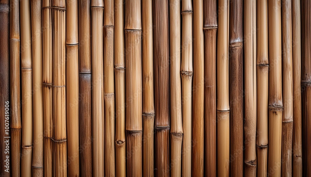 Fototapeta premium Close up of natural bamboo wall