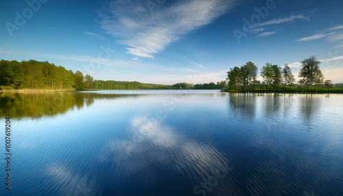 Tranquil lake with trees