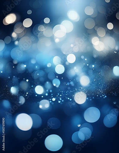 Sparkling blue bokeh lights